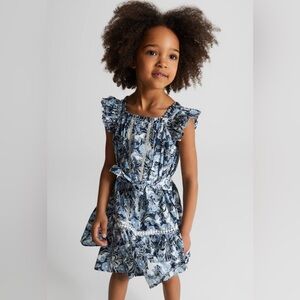Reiss MALIN JR PRINTED TEXTURED MINI DRESS